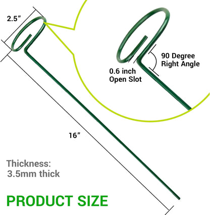 4PCS Garden Plant Stakes for Flowers, Garden Metal Single Stem Plant Support, Garden Flower Support for Indoor Plants Tomatoes, Amaryllis, Orchid, Peony, Lily, Rose -15.9Inch