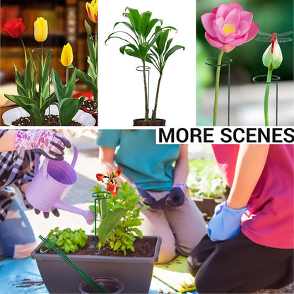 4PCS Garden Plant Stakes for Flowers, Garden Metal Single Stem Plant Support, Garden Flower Support for Indoor Plants Tomatoes, Amaryllis, Orchid, Peony, Lily, Rose -15.9Inch