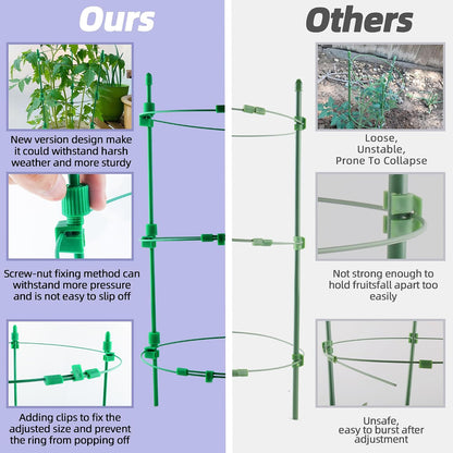6 Pack Tomato Cage for Garden- Upgrade 36 Inches Adjustable Plant Support Cage,Cucumber,Rose,Flowers,Fruit,Trellis for Climbing Plants Outdoor/Inodoor