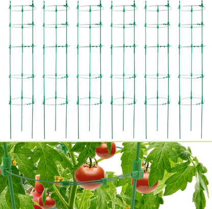 6 Pack Tomato Cage for Garden- Upgrade 36 Inches Adjustable Plant Support Cage,Cucumber,Rose,Flowers,Fruit,Trellis for Climbing Plants Outdoor/Inodoor