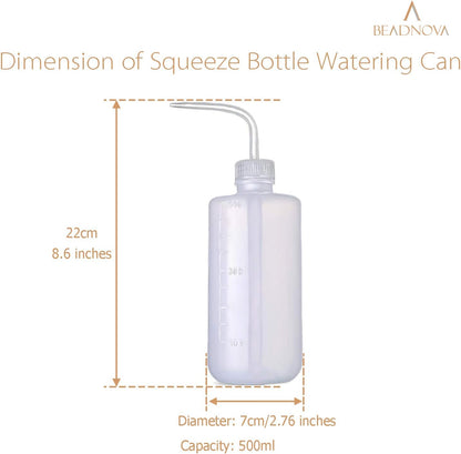 Irrigation Bottle 500ml 17oz Indoor Plant Watering Can Water Squirt Bottle Plastic Rinse Bottle for Eyelash Extensions Eye Wash Tattoo Lab (1pc)