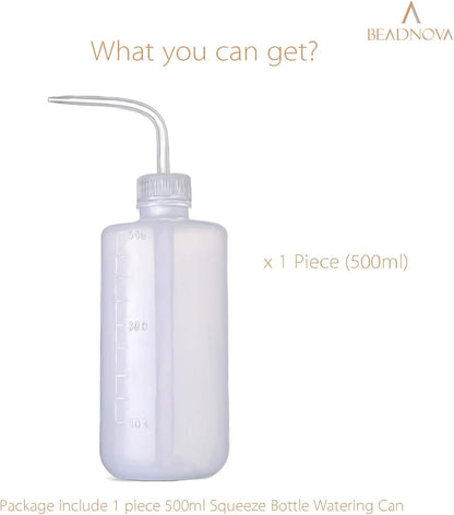 Irrigation Bottle 500ml 17oz Indoor Plant Watering Can Water Squirt Bottle Plastic Rinse Bottle for Eyelash Extensions Eye Wash Tattoo Lab (1pc)