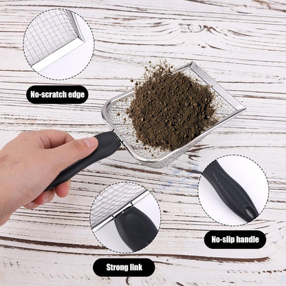 2pcs Gardening Sifter, Sand Compost Sifter with Handle