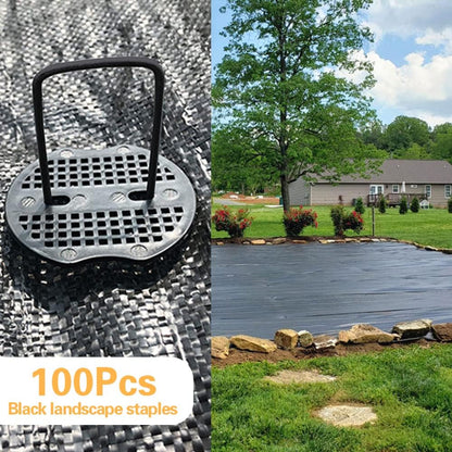 50pcs Green Artificial Turf Stakes Staples + 50pcs Buffer Washer, 6 Inch 11 Gauge Landscape Staples, Galvanized Lawn Spikes, Heavy Duty Yard Ground Pin for Grass Weed Barrier Sod Fabric