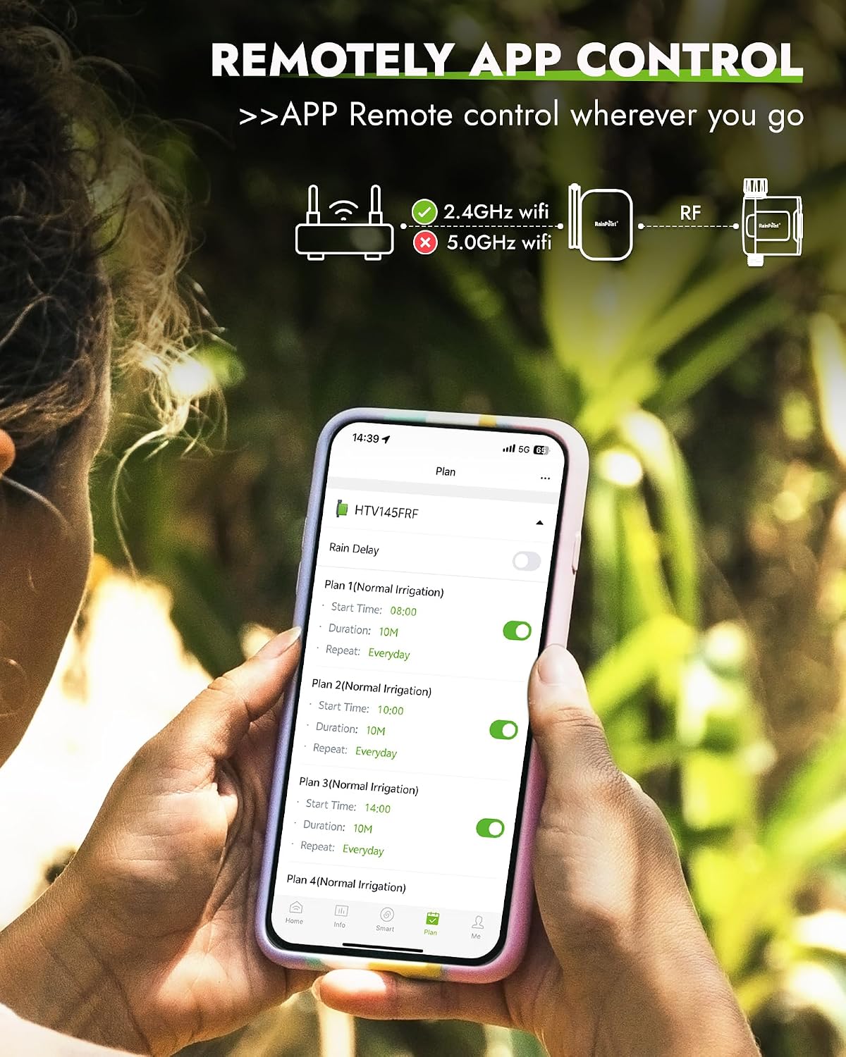 WiFi Water Timer for Garden Hose, Brass Inlet WiFi Sprinkler Controller, Smart Hose Timer Valve with Ethernet Gateway, Rain Delay for Garden/Lawn (Support WiFi & Ethernet Connection)