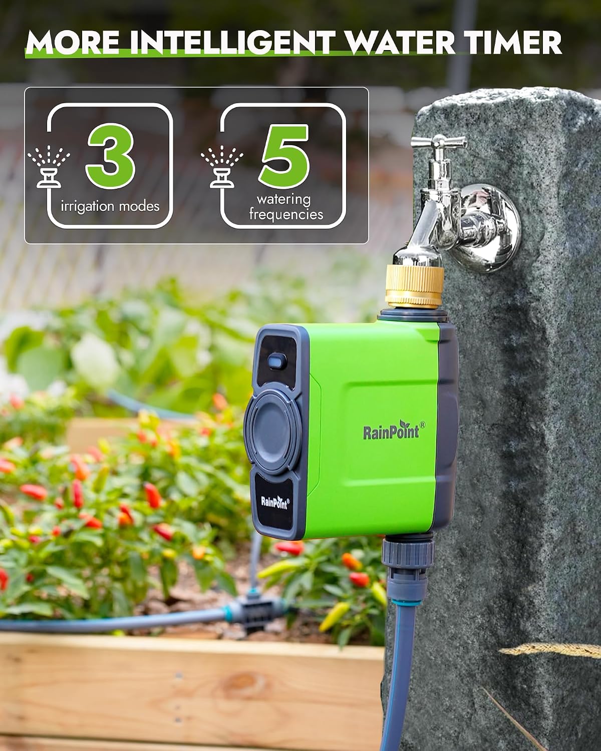 WiFi Water Timer for Garden Hose, Brass Inlet WiFi Sprinkler Controller, Smart Hose Timer Valve with Ethernet Gateway, Rain Delay for Garden/Lawn (Support WiFi & Ethernet Connection)