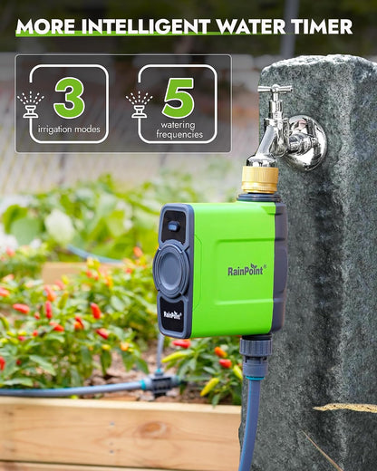 WiFi Water Timer for Garden Hose, Brass Inlet WiFi Sprinkler Controller, Smart Hose Timer Valve with Ethernet Gateway, Rain Delay for Garden/Lawn (Support WiFi & Ethernet Connection)