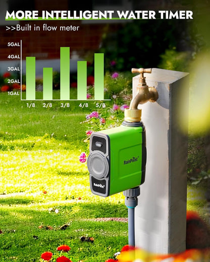 WiFi Water Timer for Garden Hose, Brass Inlet WiFi Sprinkler Controller, Smart Hose Timer Valve with Ethernet Gateway, Rain Delay for Garden/Lawn (Support WiFi & Ethernet Connection)
