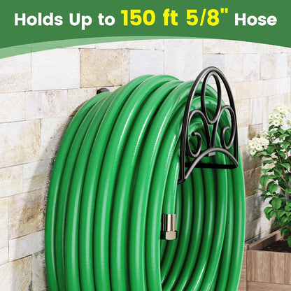 Metal Garden Hose Holder - Wall Mounted Water Hose Holder - Hose Hanger Heavy Duty for Water Hose Extension Cords Vacuum Hose