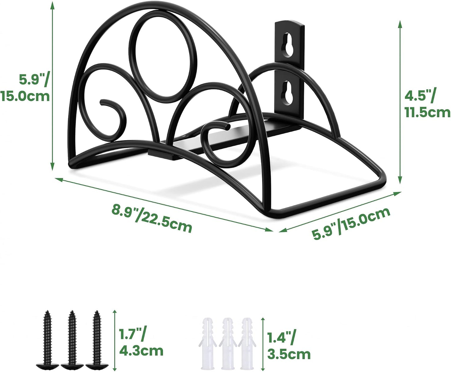 Metal Garden Hose Holder - Wall Mounted Water Hose Holder - Hose Hanger Heavy Duty for Water Hose Extension Cords Vacuum Hose