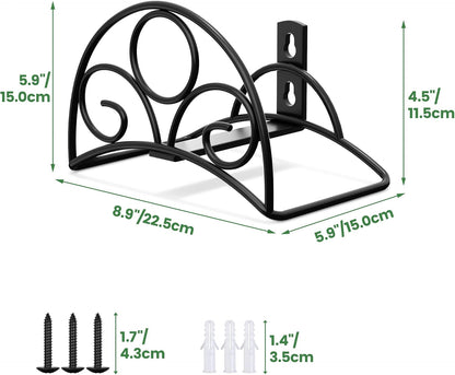 Metal Garden Hose Holder - Wall Mounted Water Hose Holder - Hose Hanger Heavy Duty for Water Hose Extension Cords Vacuum Hose