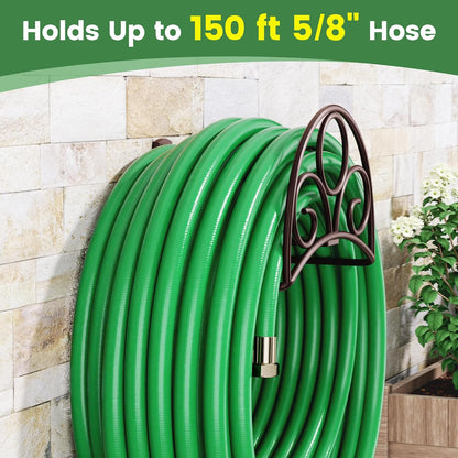 Metal Garden Hose Holder - Wall Mounted Water Hose Holder - Hose Hanger Heavy Duty for Water Hose Extension Cords Vacuum Hose
