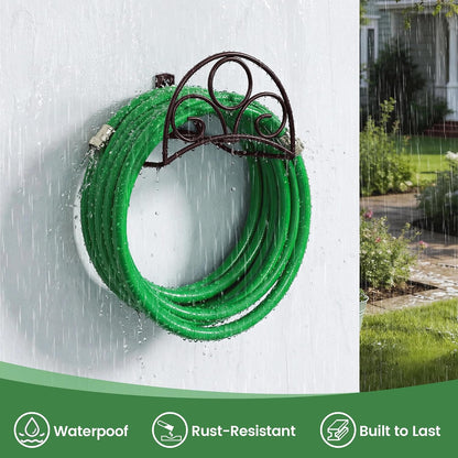 Metal Garden Hose Holder - Wall Mounted Water Hose Holder - Hose Hanger Heavy Duty for Water Hose Extension Cords Vacuum Hose