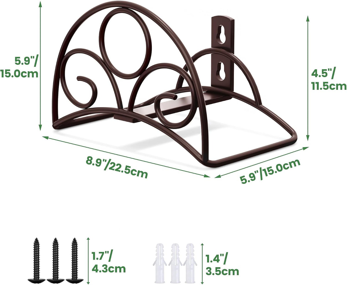 Metal Garden Hose Holder - Wall Mounted Water Hose Holder - Hose Hanger Heavy Duty for Water Hose Extension Cords Vacuum Hose