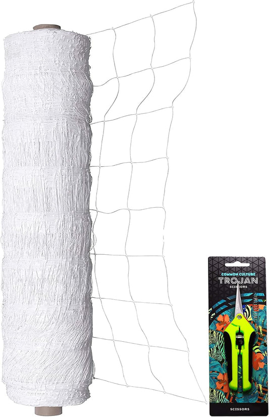 Professional Grade Trellis Netting Bulk Roll, 6.5ft x 4920ft (78" x 4920' | 1.98m x 1500m), 6" (15 cm) Squares, Heavy Duty Scrog Net with Trimming Scissors