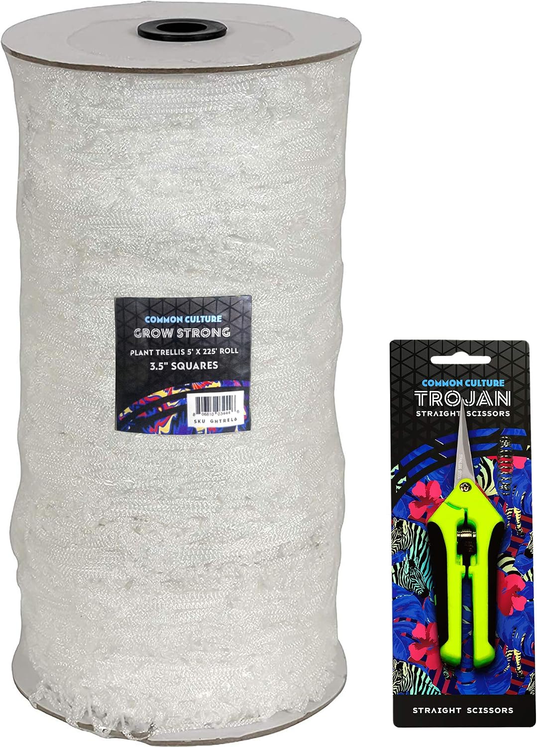 Professional Grade Trellis Netting Bulk Roll, 6.5ft x 4920ft (78" x 4920' | 1.98m x 1500m), 6" (15 cm) Squares, Heavy Duty Scrog Net with Trimming Scissors