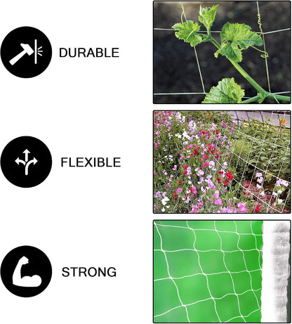 Professional Grade Trellis Netting Bulk Roll, 6.5ft x 4920ft (78" x 4920' | 1.98m x 1500m), 6" (15 cm) Squares, Heavy Duty Scrog Net with Trimming Scissors