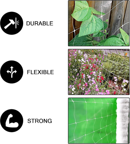 Professional Grade Trellis Netting Bulk Roll, 6.5ft x 4920ft (78" x 4920' | 1.98m x 1500m), 6" (15 cm) Squares, Heavy Duty Scrog Net with Trimming Scissors