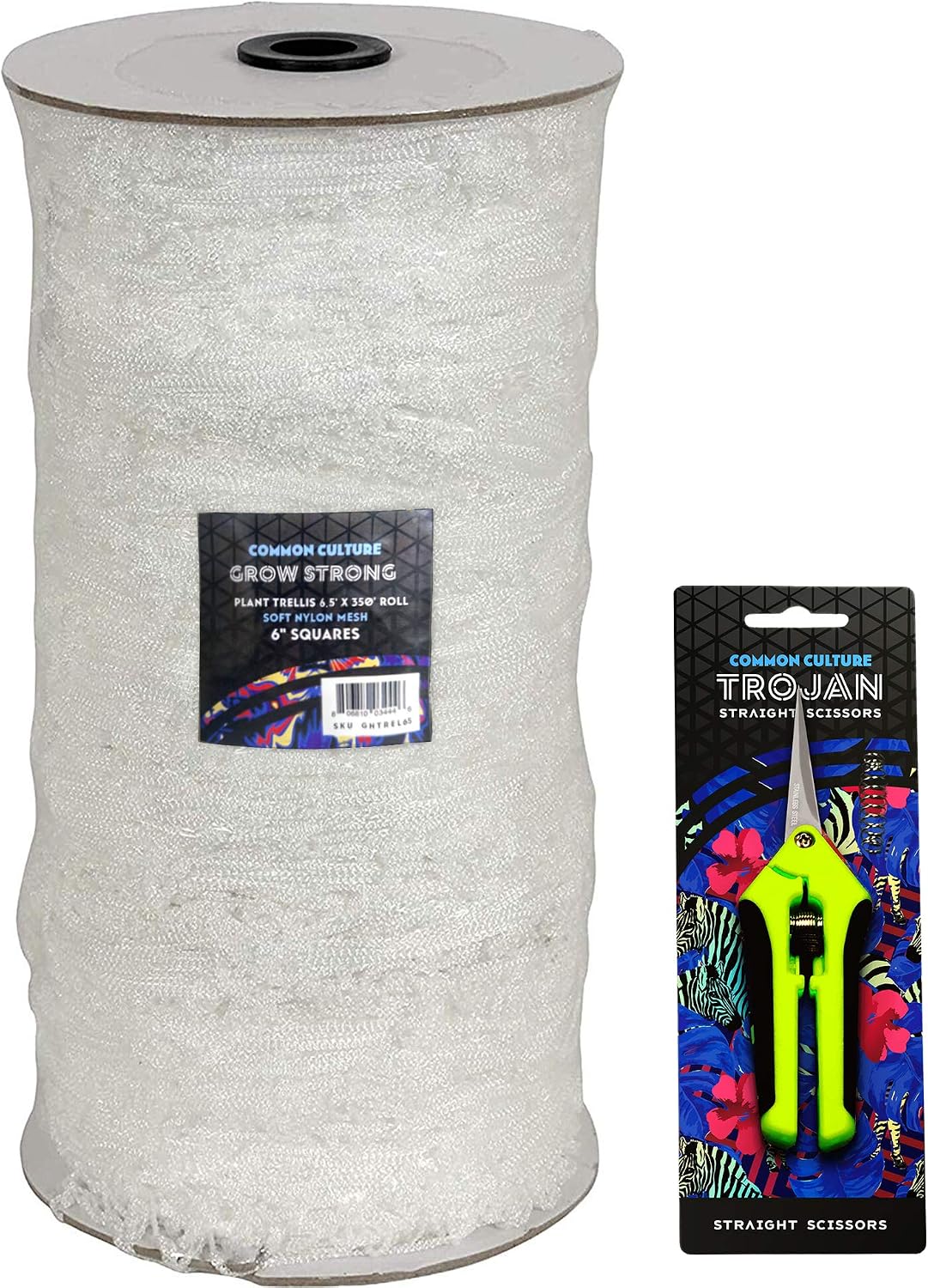 Professional Grade Trellis Netting Bulk Roll, 6.5ft x 4920ft (78" x 4920' | 1.98m x 1500m), 6" (15 cm) Squares, Heavy Duty Scrog Net with Trimming Scissors