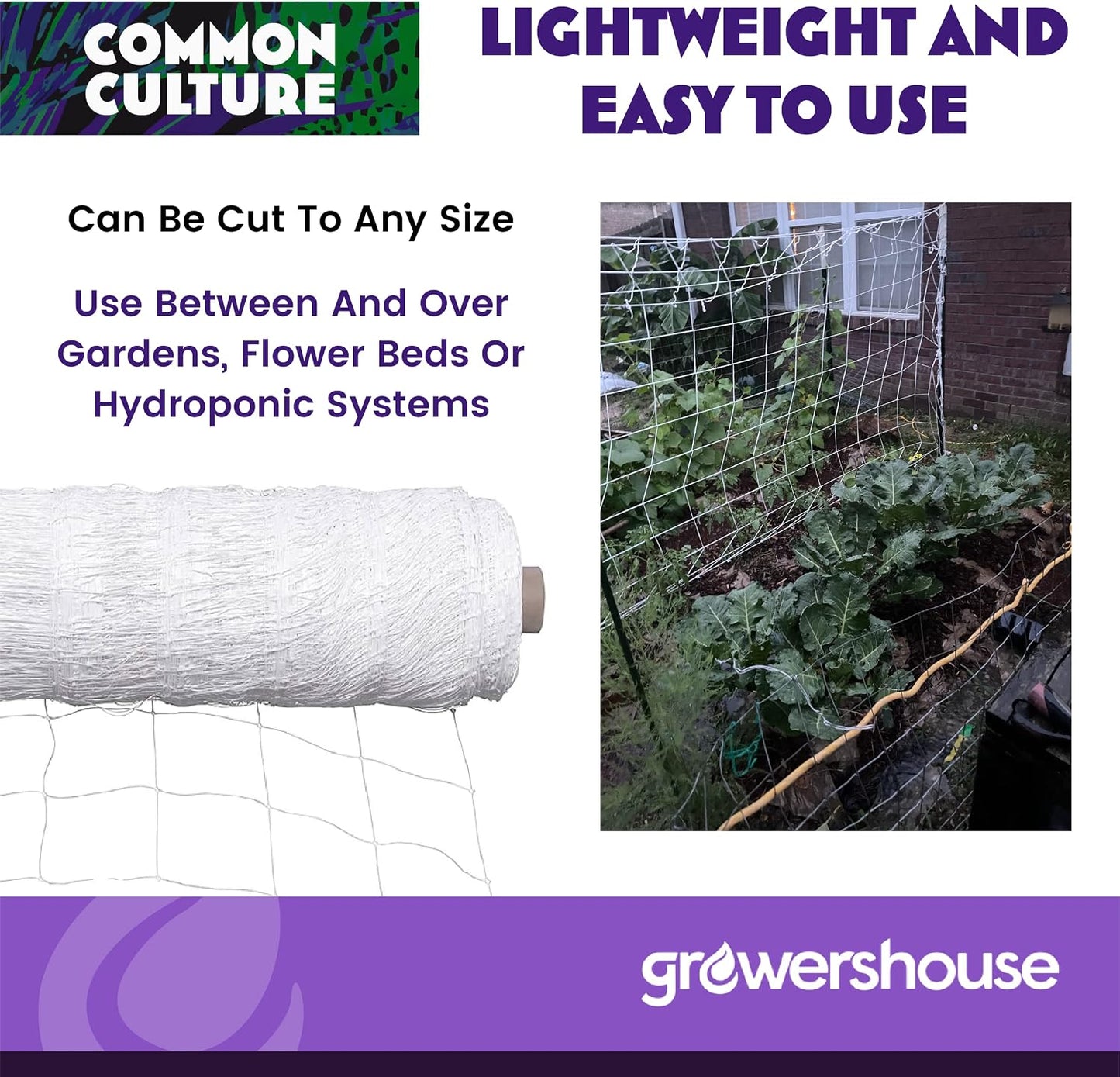 Professional Grade Trellis Netting Bulk Roll, 6.5ft x 4920ft (78" x 4920' | 1.98m x 1500m), 6" (15 cm) Squares, Heavy Duty Scrog Net with Trimming Scissors
