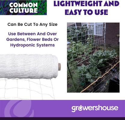 Professional Grade Trellis Netting Bulk Roll, 6.5ft x 4920ft (78" x 4920' | 1.98m x 1500m), 6" (15 cm) Squares, Heavy Duty Scrog Net with Trimming Scissors
