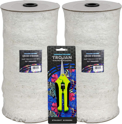 Professional Grade Trellis Netting Bulk Roll, 6.5ft x 4920ft (78" x 4920' | 1.98m x 1500m), 6" (15 cm) Squares, Heavy Duty Scrog Net with Trimming Scissors