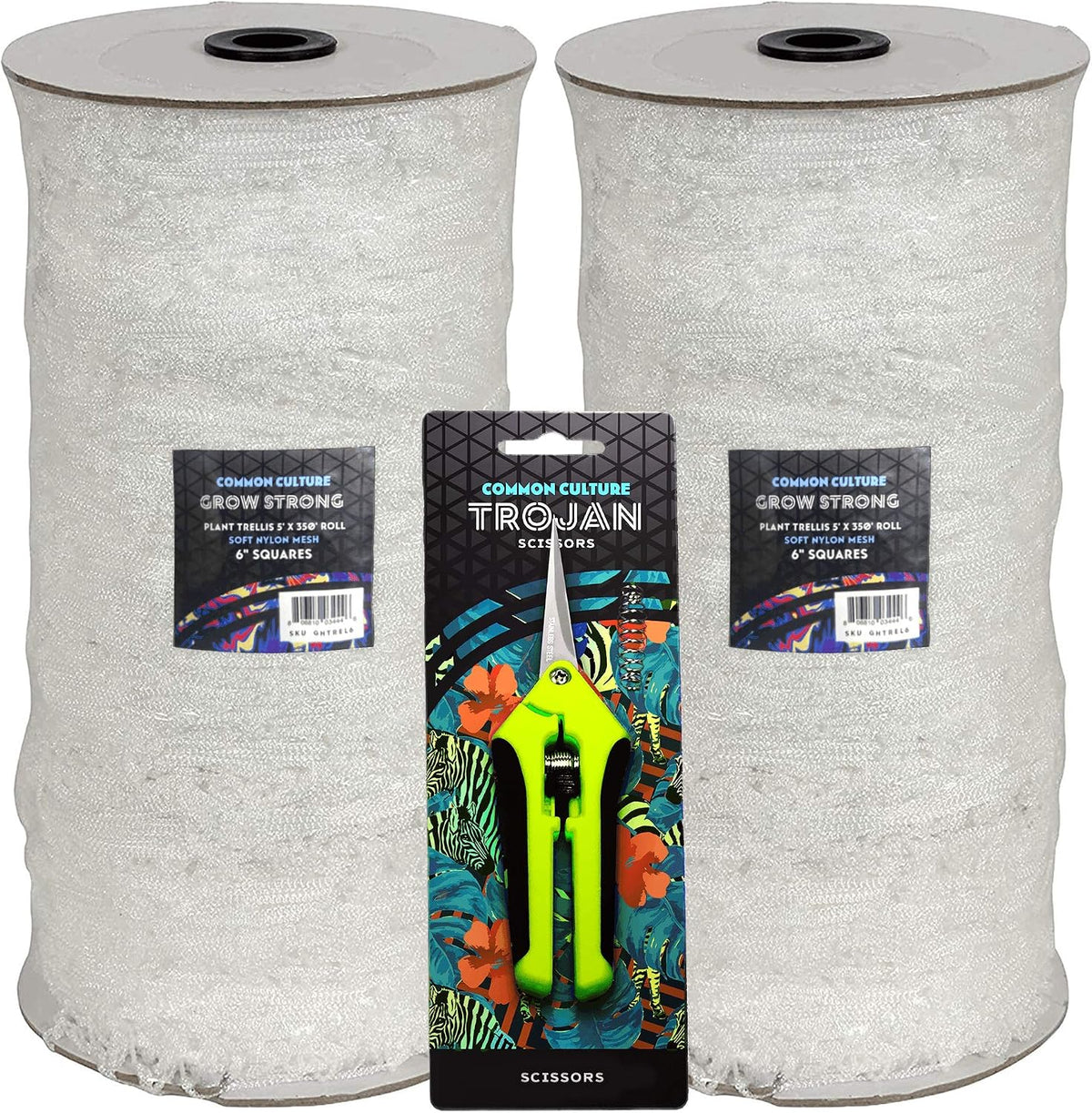 Professional Grade Trellis Netting Bulk Roll, 6.5ft x 4920ft (78" x 4920' | 1.98m x 1500m), 6" (15 cm) Squares, Heavy Duty Scrog Net with Trimming Scissors