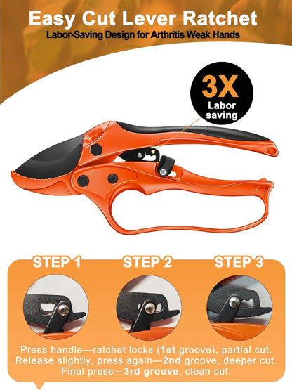 6.3" Garden Scissors for Plant, Bypass Blade Pruner, Pruning Shears for Cutting Flowers Stems, Trimming Plants, Bonsai and Fruits Picking