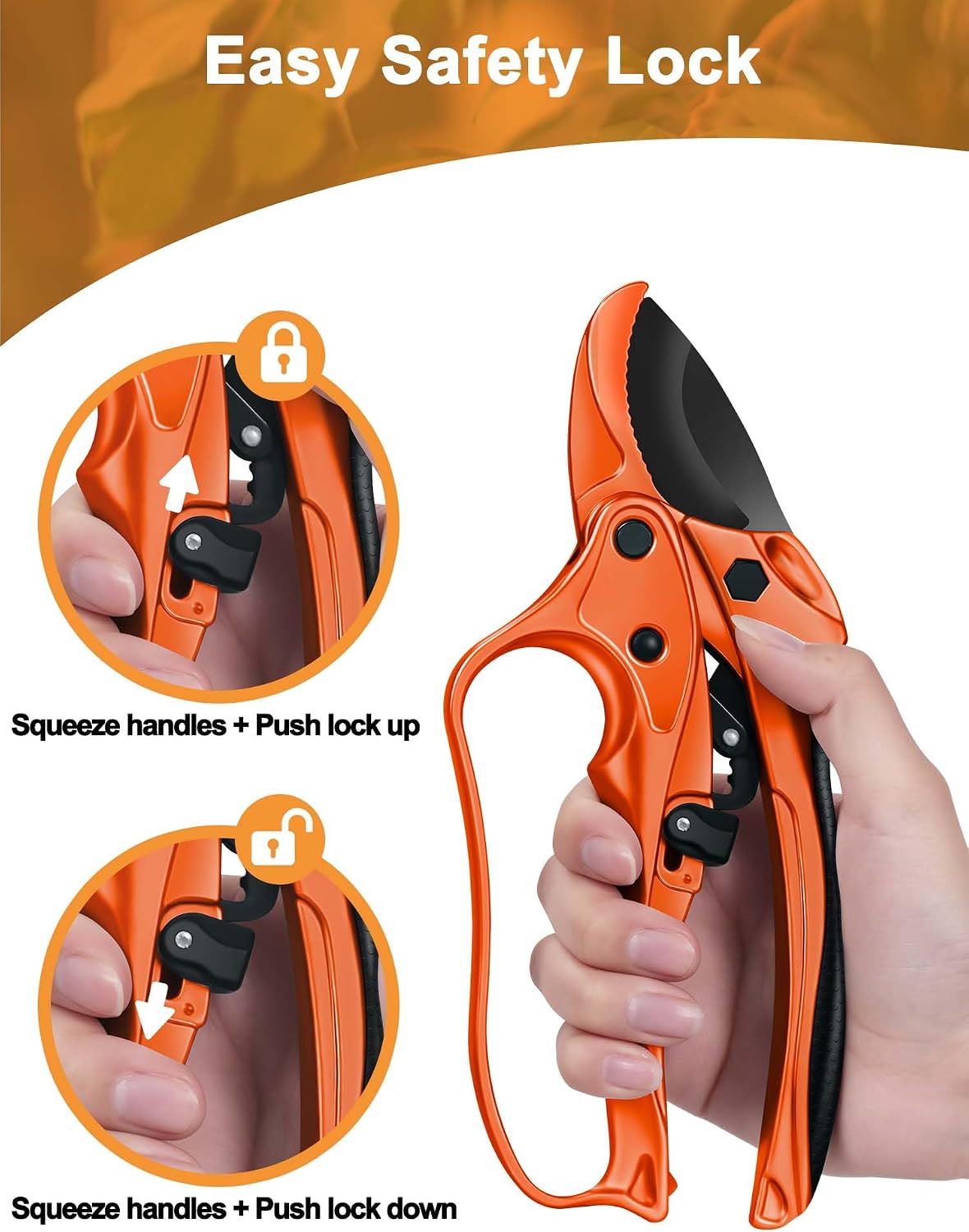 6.3" Garden Scissors for Plant, Bypass Blade Pruner, Pruning Shears for Cutting Flowers Stems, Trimming Plants, Bonsai and Fruits Picking