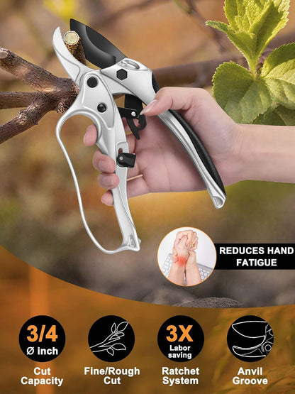 6.3" Garden Scissors for Plant, Bypass Blade Pruner, Pruning Shears for Cutting Flowers Stems, Trimming Plants, Bonsai and Fruits Picking