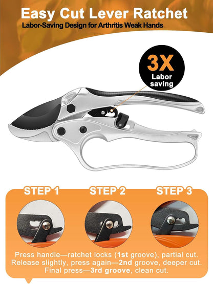 6.3" Garden Scissors for Plant, Bypass Blade Pruner, Pruning Shears for Cutting Flowers Stems, Trimming Plants, Bonsai and Fruits Picking
