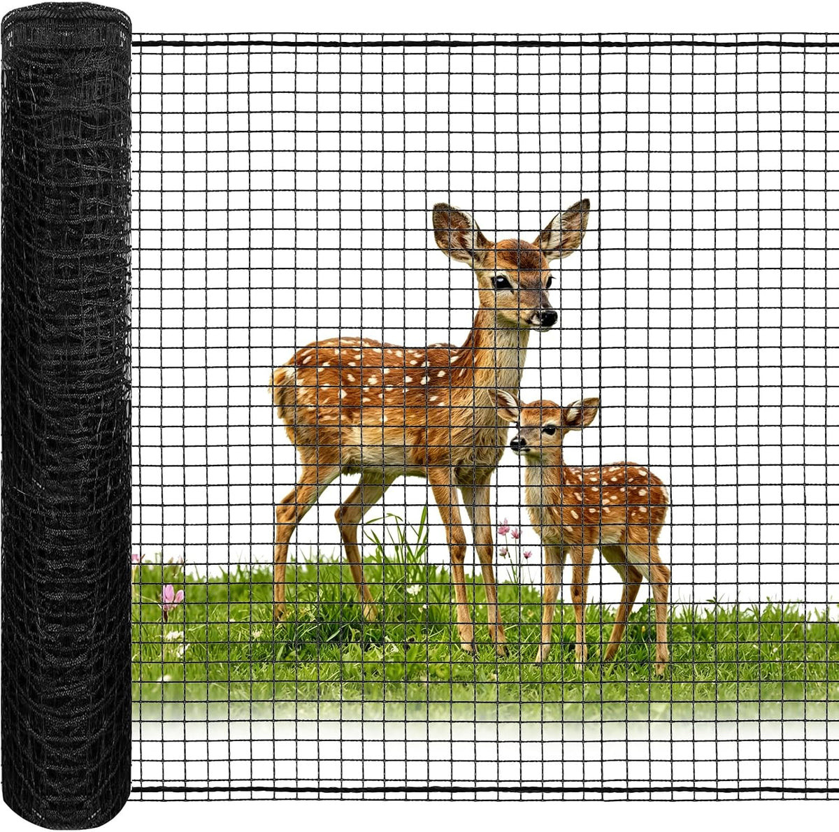 4x50FT Deer Fence Netting for Garden, 55GSM Plastic Mesh Temporary Fence