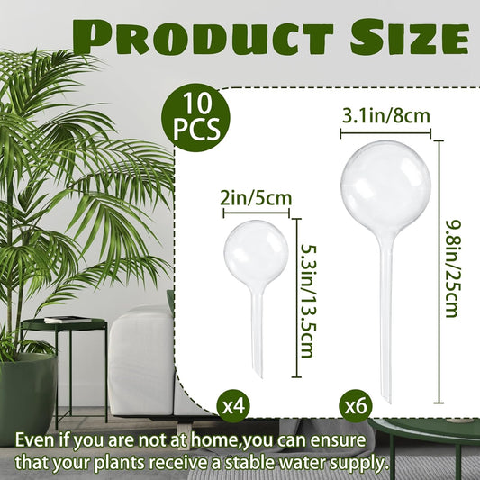 10 Pcs Plant Watering Cans,Plant Watering Globes,Plant Self-Watering Bulbs,Plastic Plant Automatic Water Devices for Indoor Outdoor Potter Plants