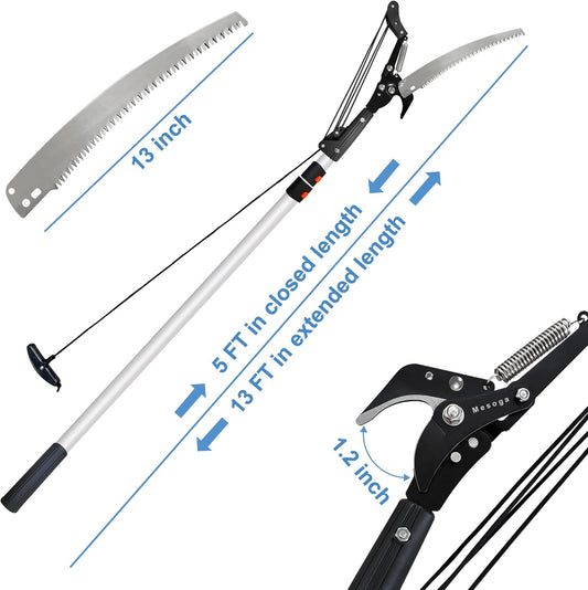 2-in-1 Manual Extendable Tree Pruner & Pole Saw