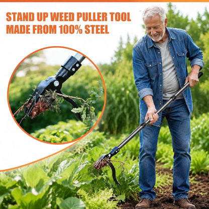 Stand Up Weed Puller Tool with 45″ Long Handle, Manual Weeder Tool