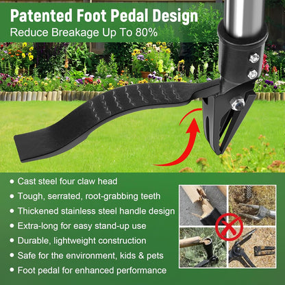 Stand Up Weed Puller Tool with 45″ Long Handle, Manual Weeder Tool