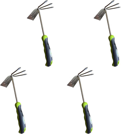 Hand Cultivator Rake Hoe Tiller Tool - Stainless Steel for Ultimate Strength - Rust Resistant - Ergonomic Handle - Great for Gardening Cultivating Loosening Weeding