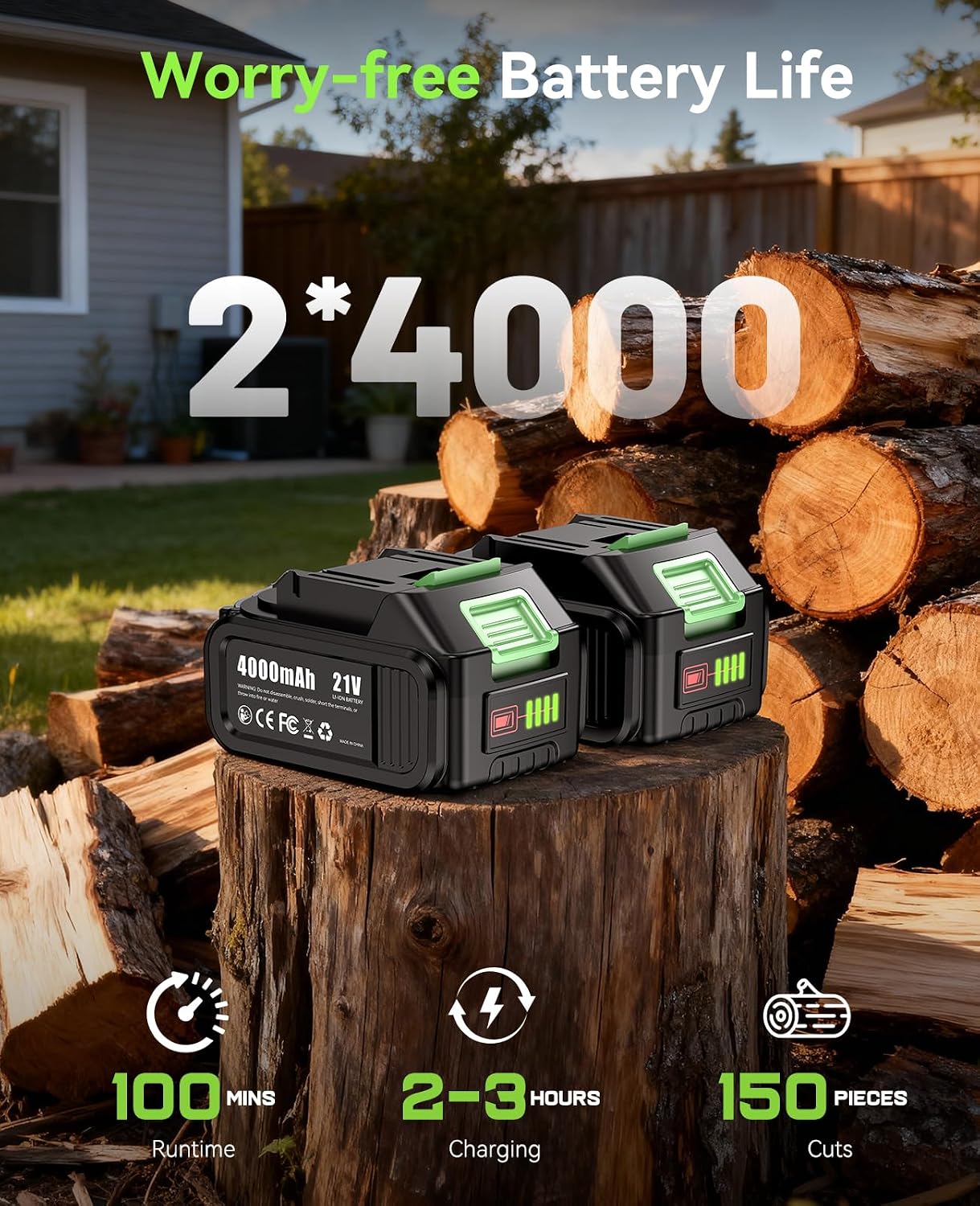 Electric Pole Saws for Tree Trimming: 6 Inch Mini Chainsaw Cordless with Extension Pole, 2x4000mAh Batteries, 21V Brushless Pole Saw Battery Powered Tree Trimmer 16 Ft reach Limb