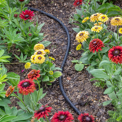 Soaker Hose, 1/2" x 25 FT Round Rubber Garden Soaker Hose, Heavy Duty Water Seeper Soaker Hoses for Foundation Watering, Garden Beds, Garden, Lawn and Plants
