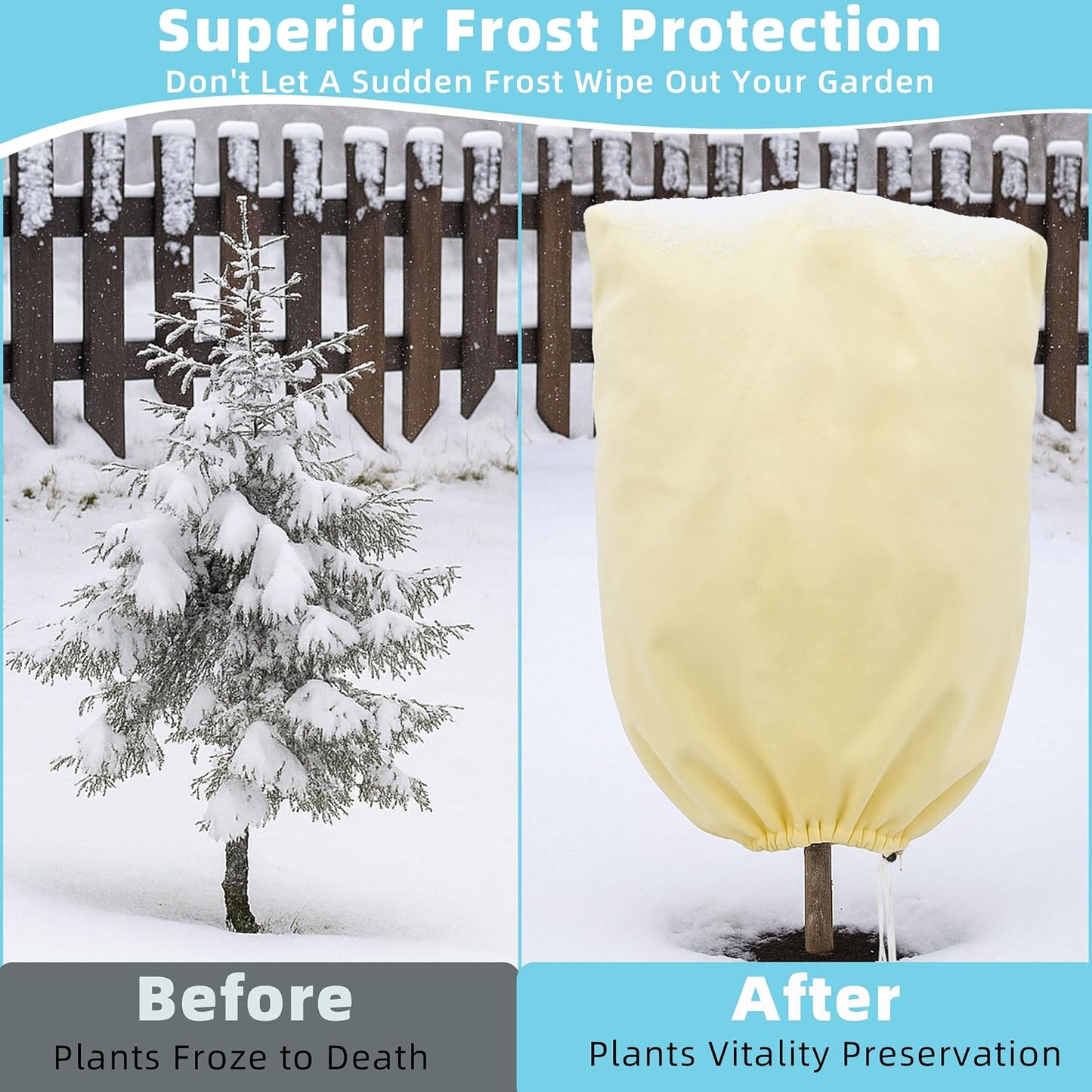 Plant Covers Freeze Protection 2 Pack 47.2"x70.8"