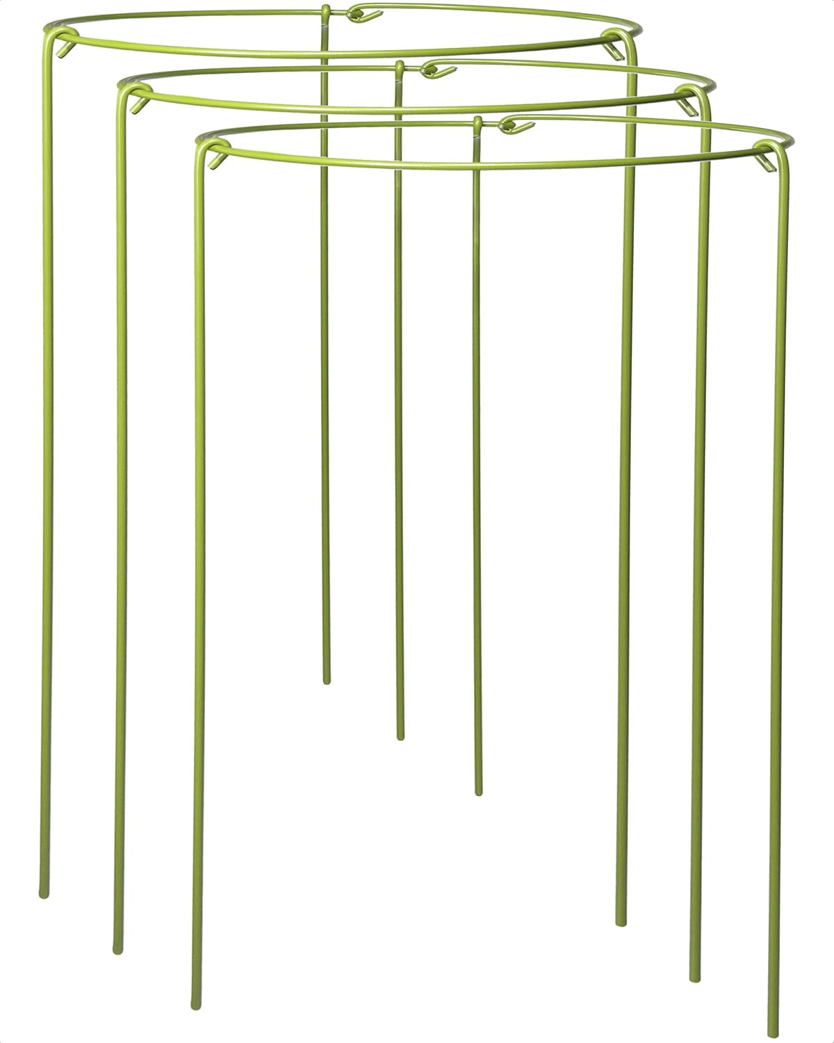 5-Pack Heavy Duty Plant Support Stakes, Metal Plant Ring Cages for Indoor Outdoor Plants, Adjustable Garden Stakes for Orchids, Monstera, Pothos, Hydrangea, Vines & Potted Plant (6" W x 11" H)