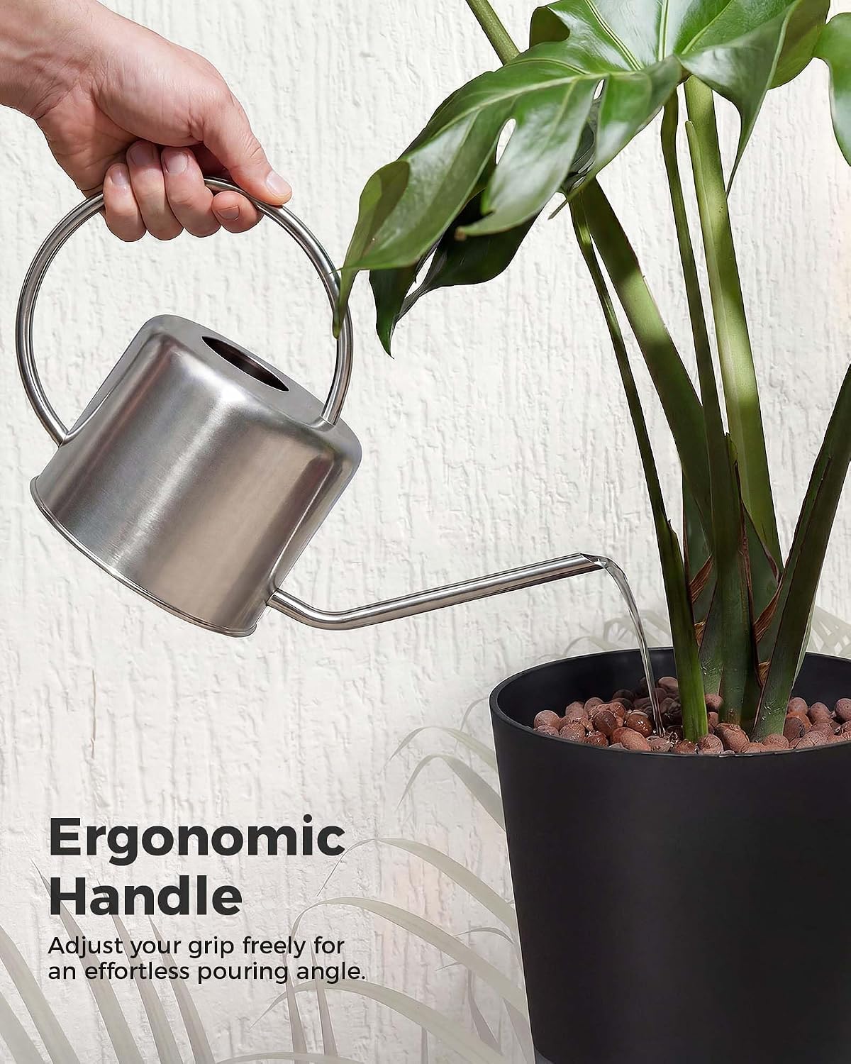 Metal Watering Can for Indoor Outdoor Plant 1L/35oz Silver