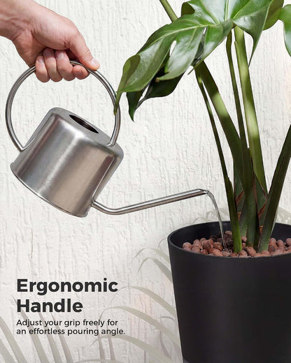 Metal Watering Can for Indoor Outdoor Plant 1L/35oz Silver