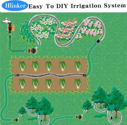 Flat Soaker Hose 25 FT for Garden Beds, 25Ft 1/2" Linkable Consistent Drip Irrigation Hose Save 80% Water, Leakproof Heavy Duty Double Layer Sprinkler Hose