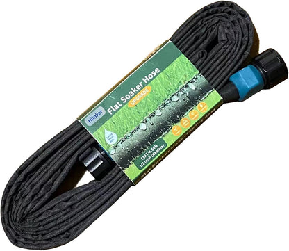 Flat Soaker Hose 25 FT for Garden Beds, 25Ft 1/2" Linkable Consistent Drip Irrigation Hose Save 80% Water, Leakproof Heavy Duty Double Layer Sprinkler Hose