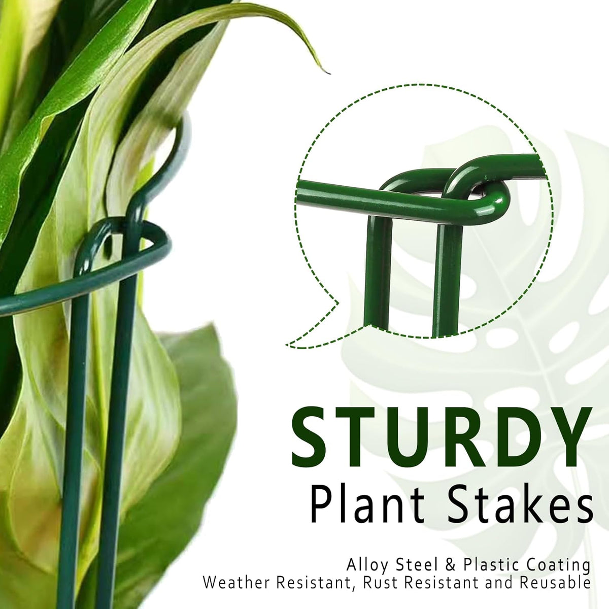 6 Pack Threaded Lock Metal Plant Support Stakes - 25" H Tall Peony Cage, Reusable Detachable Garden Ring for Hydrangea/Rose Bush/Potted Flowers, Indoor Outdoor Heavy Duty (10" W)