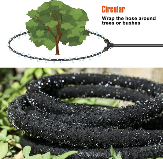 Soaker Hose for Tree Heavy Duty 10 FT Garden Ring Hose with Y Splitter (10FT)