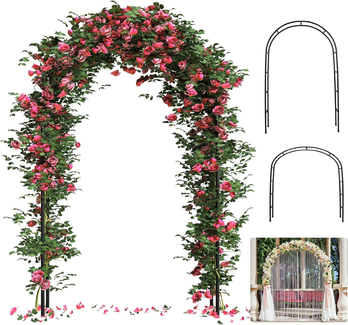 Thickened Tube Garden Arch Arbor Metal Trellis for Climbing Plants Outdoor