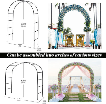 Thickened Tube Garden Arch Arbor Metal Trellis for Climbing Plants Outdoor