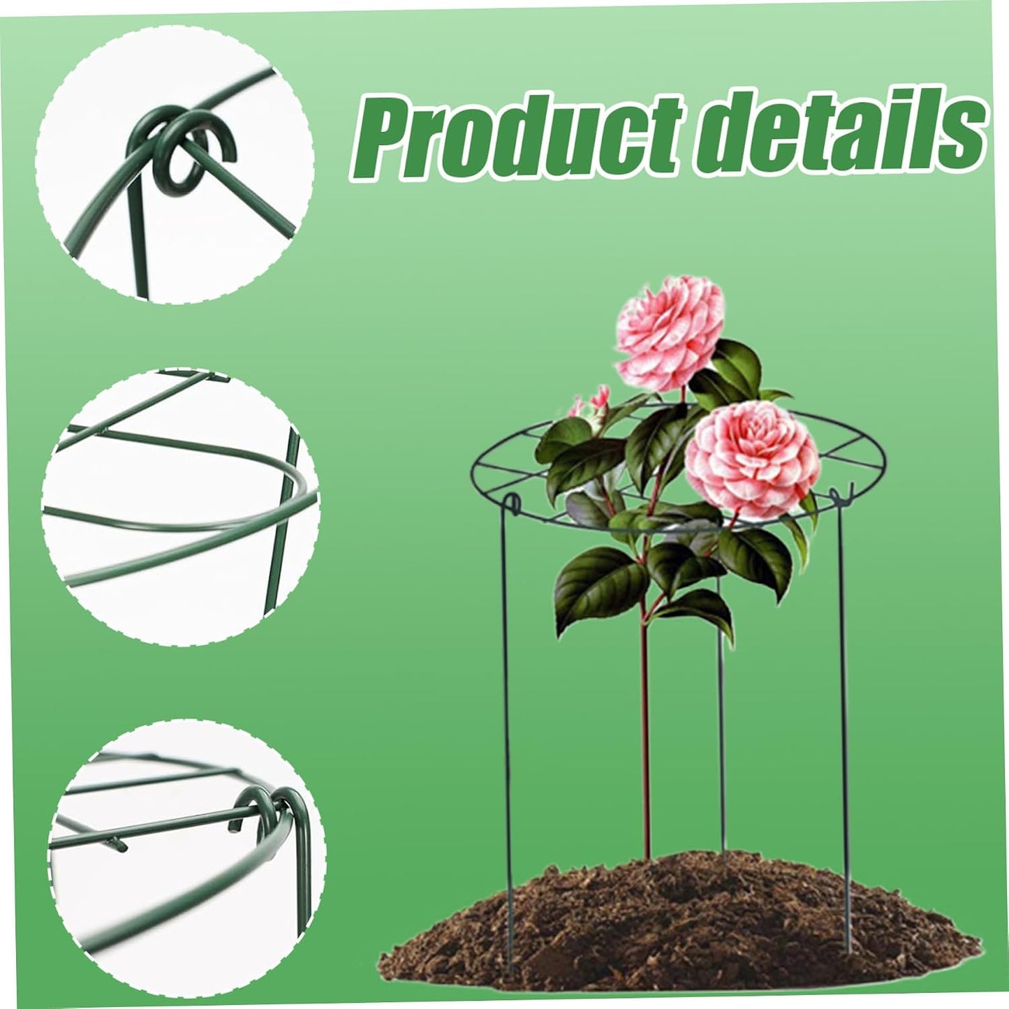Peonies Support Cages, 6 Pack Peony Cages and Supports 30x40cm Plant Cages for Outdoor Plants Tomato Plant Support Plant Brace Flower Support Rings Hoops for Rose, Orchids